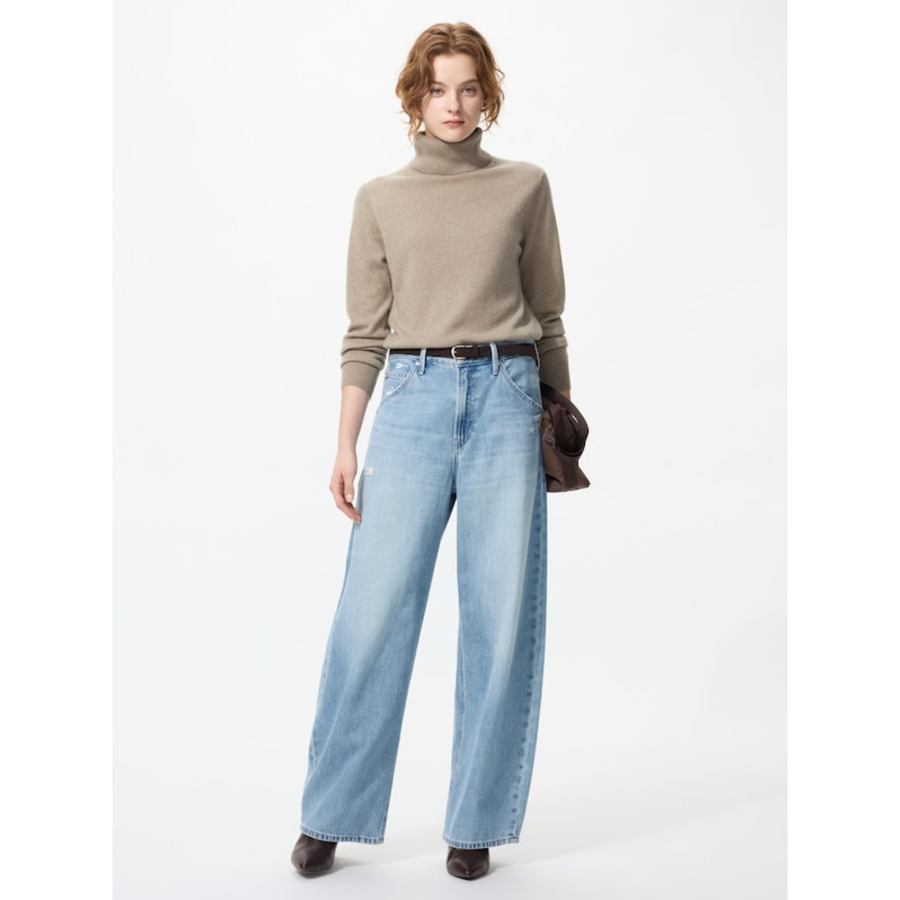 Uniqlo Baggy Barrel Leg Jeans (75 cm), Blue