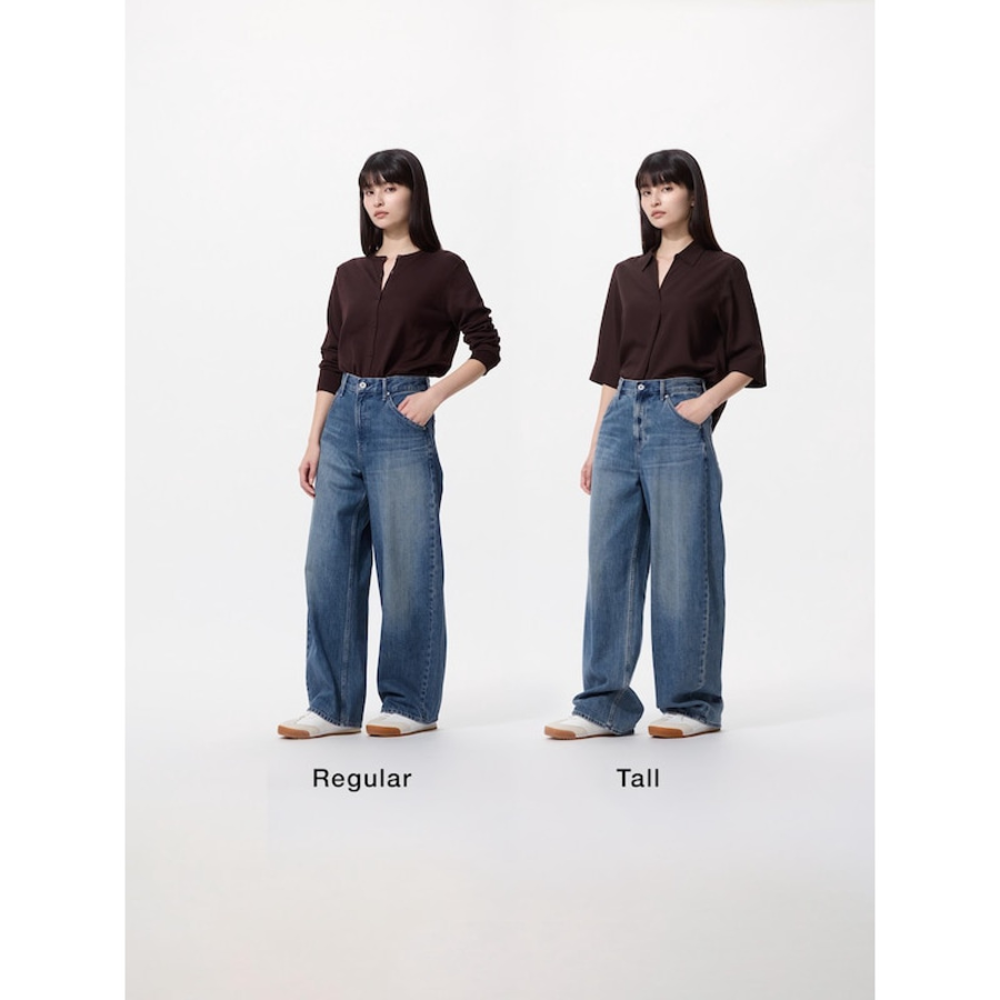 Uniqlo Baggy Barrel Leg Jeans (75 cm), Blue