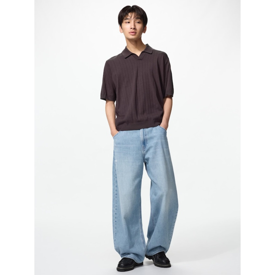 Uniqlo Baggy Barrel Leg Jeans (75 cm), Blue