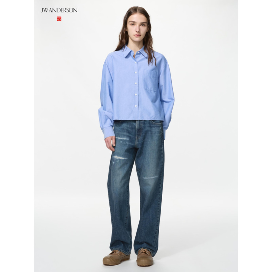 Uniqlo Straight Jeans, Distressed
