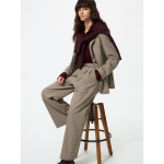 Uniqlo Smart Tuck Wide Pants Check