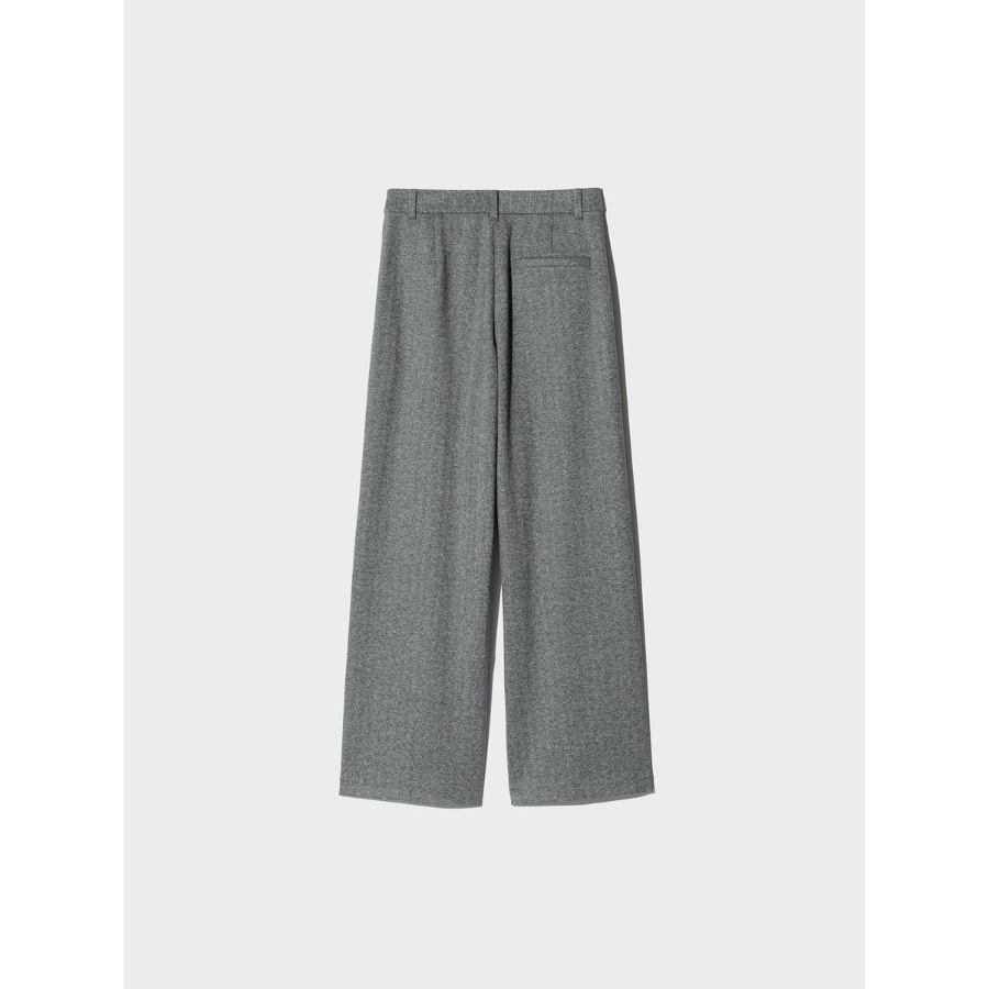 Uniqlo Brushed Jersey Wide Pants Herringbone
