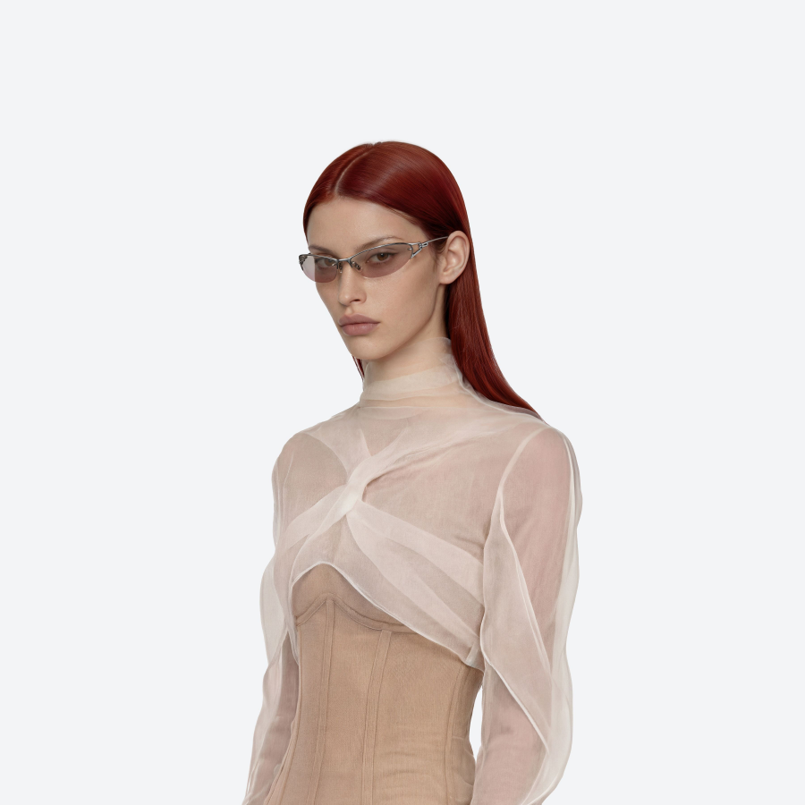 Gentle Monster Futura 02(BRG) цвет: серебристый / коричневый