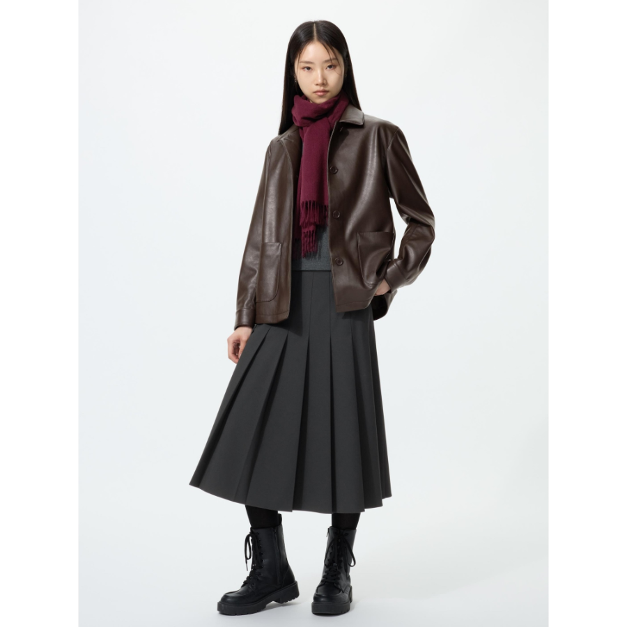 Uniqlo Wide Pleated Midi Skirt