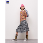 Uniqlo Side Button Pleated Check Skirt