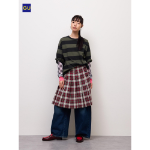 Uniqlo Side Button Pleated Check Skirt