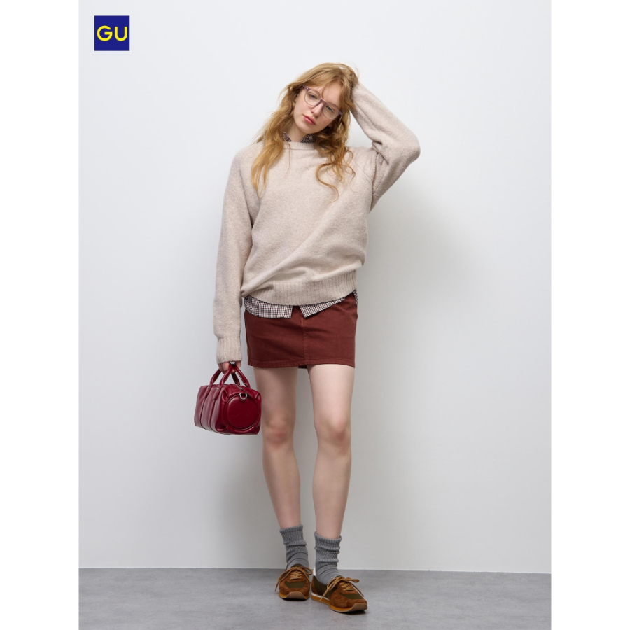 Uniqlo Low Waist Denim Mini Skirt
