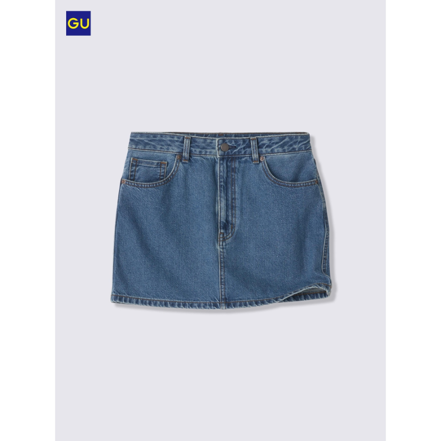 Uniqlo Low Waist Denim Mini Skirt