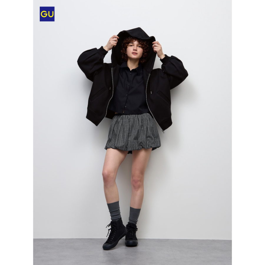 Uniqlo Low Waist Balloon Check Mini Skirt