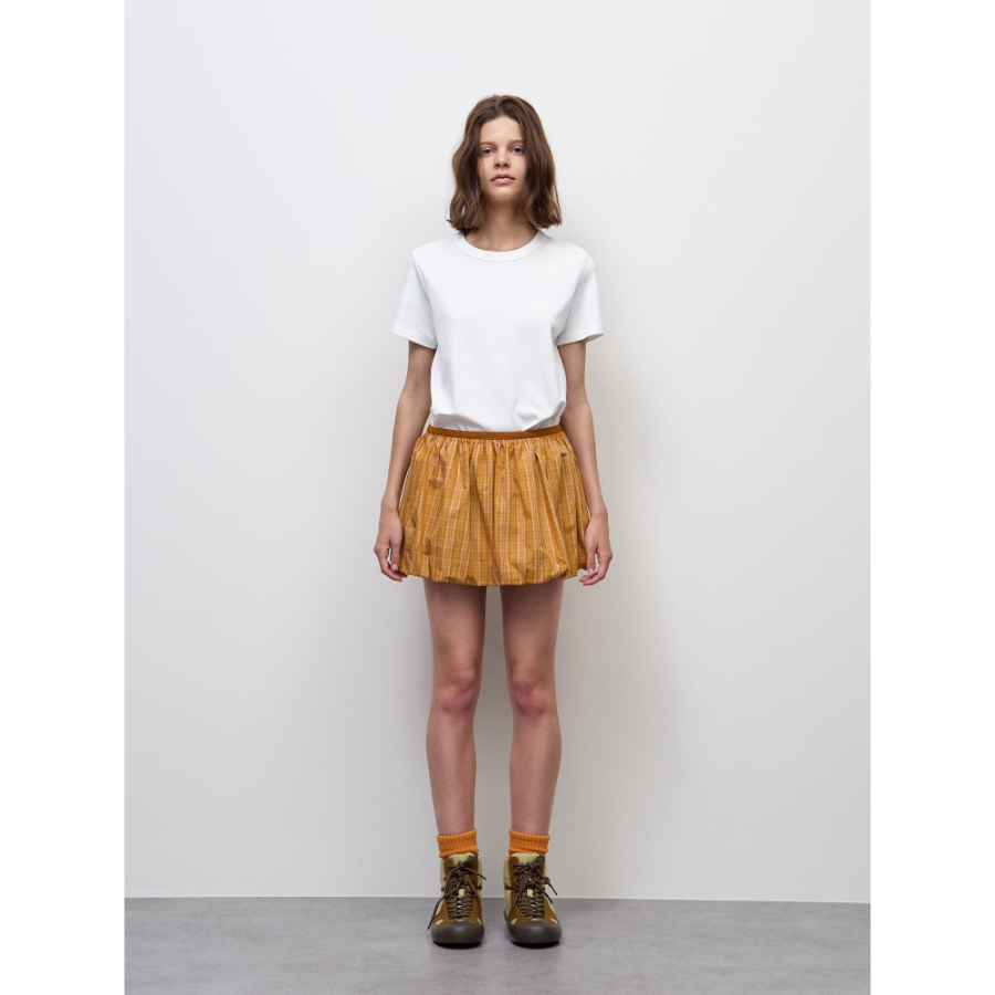 Uniqlo Low Waist Balloon Check Mini Skirt
