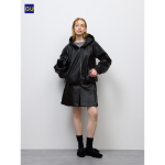 Uniqlo GU Box Pleats Skirt Fake Leather