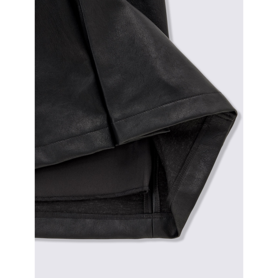 Uniqlo GU Box Pleats Skirt Fake Leather
