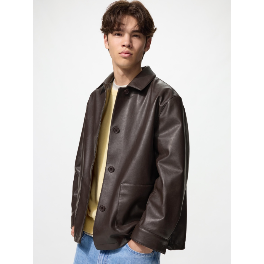 Uniqlo Coated Relaxed Shirt Jacket
