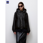 Uniqlo Faux Leather Balloon Hem Jacket