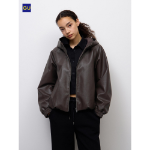 Uniqlo Faux Leather Balloon Hem Jacket
