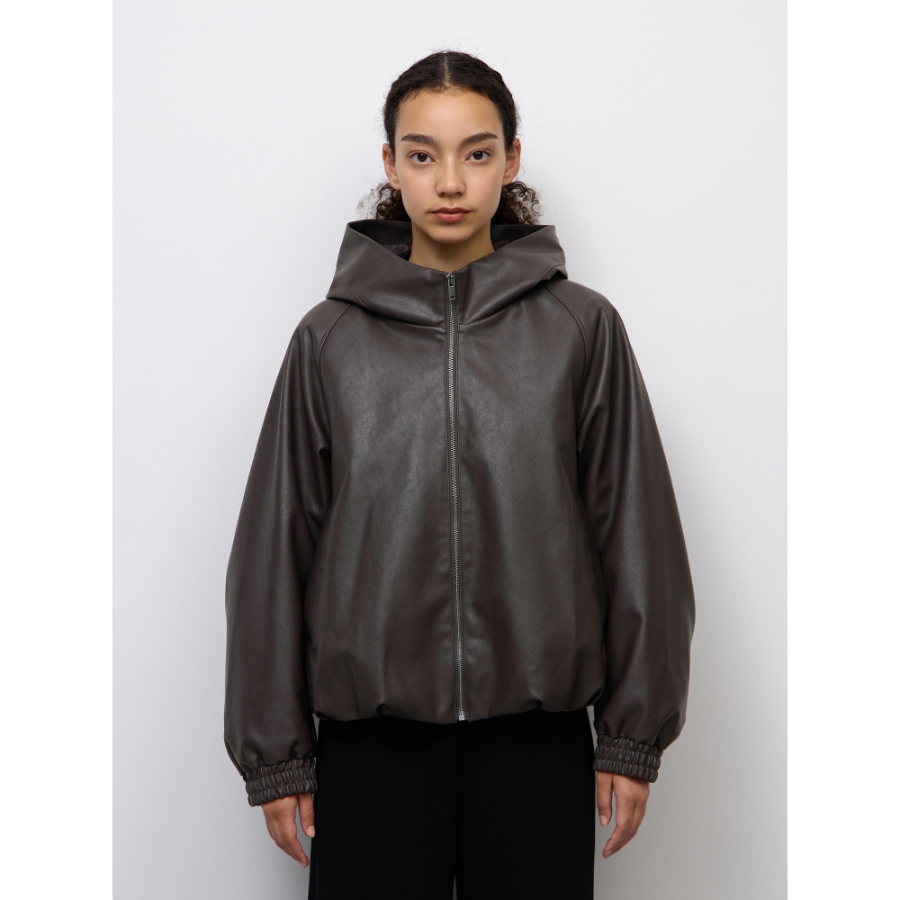 Uniqlo Faux Leather Balloon Hem Jacket