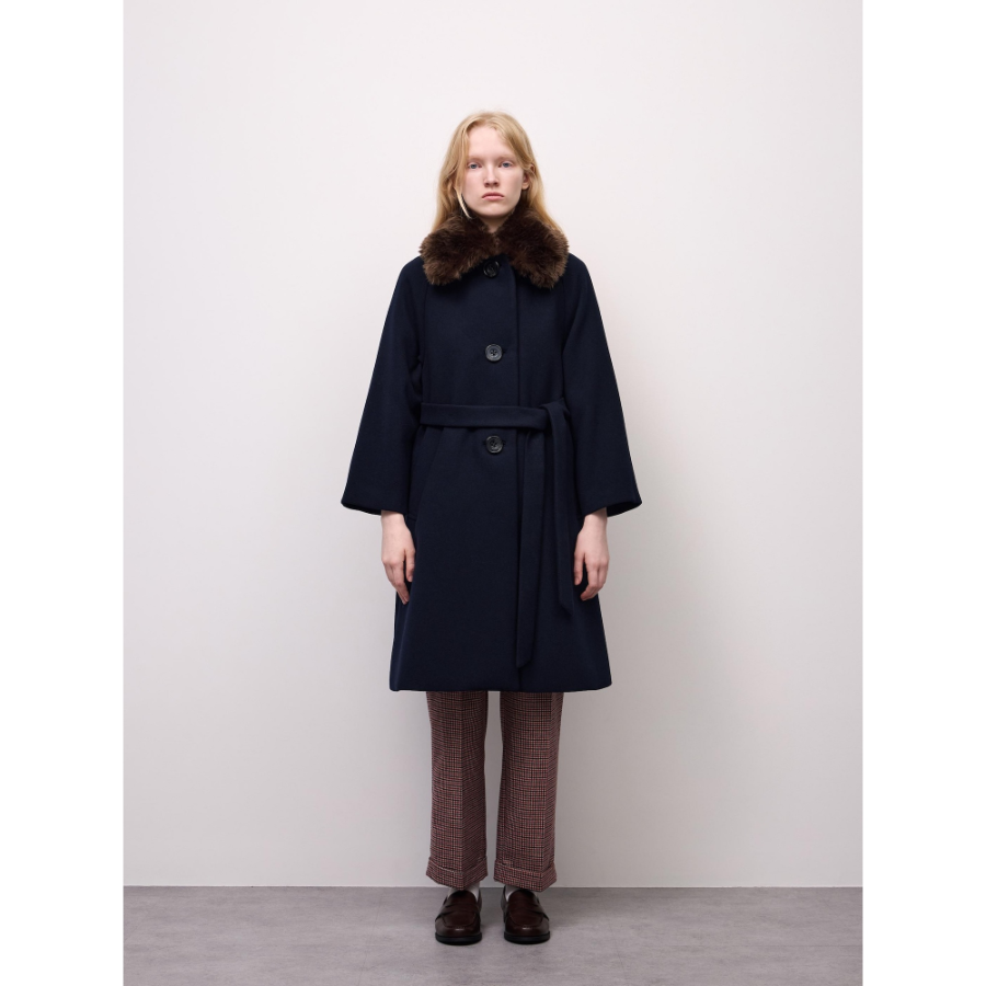 Uniqlo Belted A-Line Long Coat