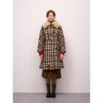 Uniqlo Belted A-Line Long Coat (Check)