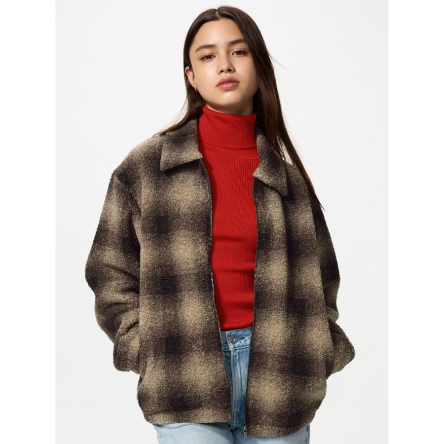 Uniqlo Pile Fleece Blouson Print