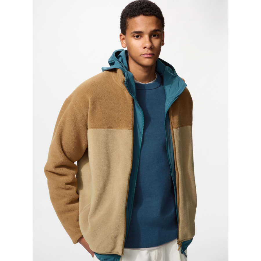 Uniqlo Fleece Full-Zip Jacket Colorblock