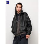 Uniqlo GU Faux Leather Zip-Up Jacket