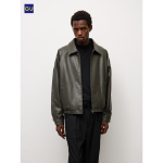 Uniqlo GU Faux Leather Zip-Up Jacket
