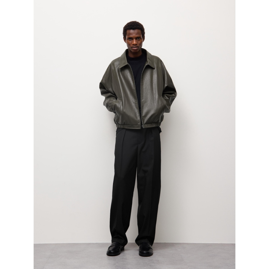 Uniqlo GU Faux Leather Zip-Up Jacket