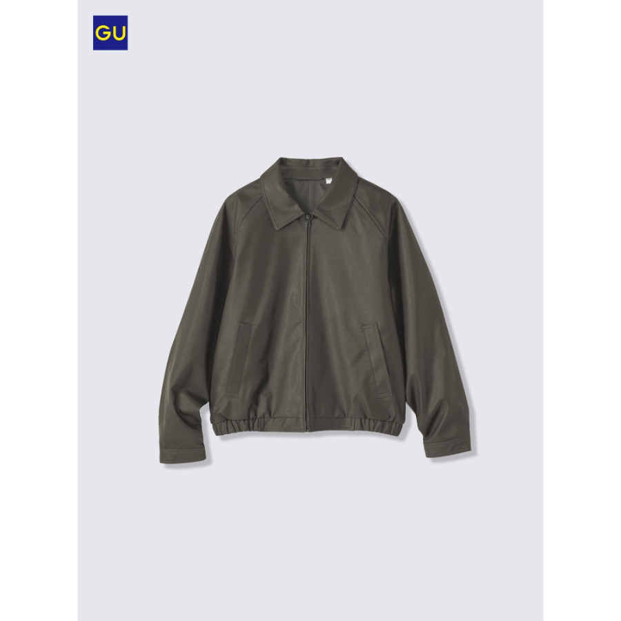 Uniqlo GU Faux Leather Zip-Up Jacket