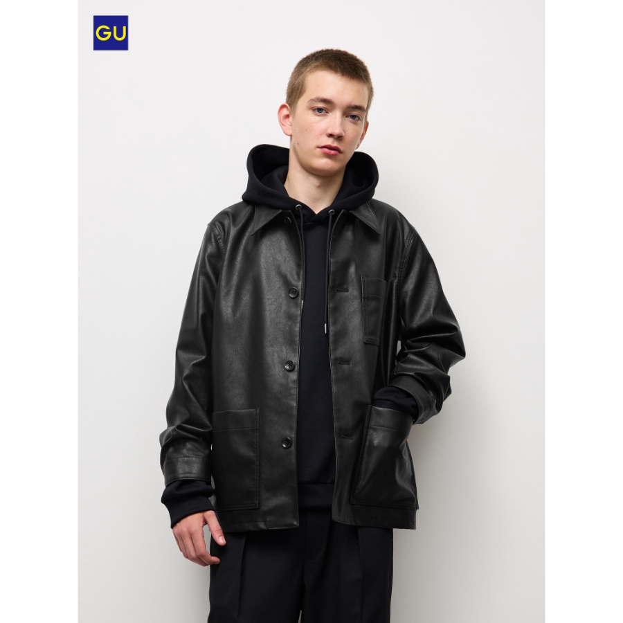 Uniqlo GU Faux Leather Coverall Jacket