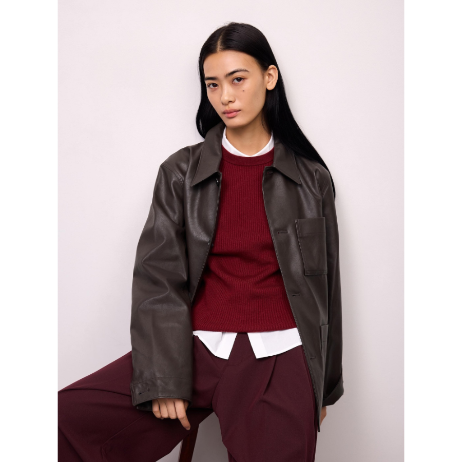 Uniqlo GU Faux Leather Coverall Jacket