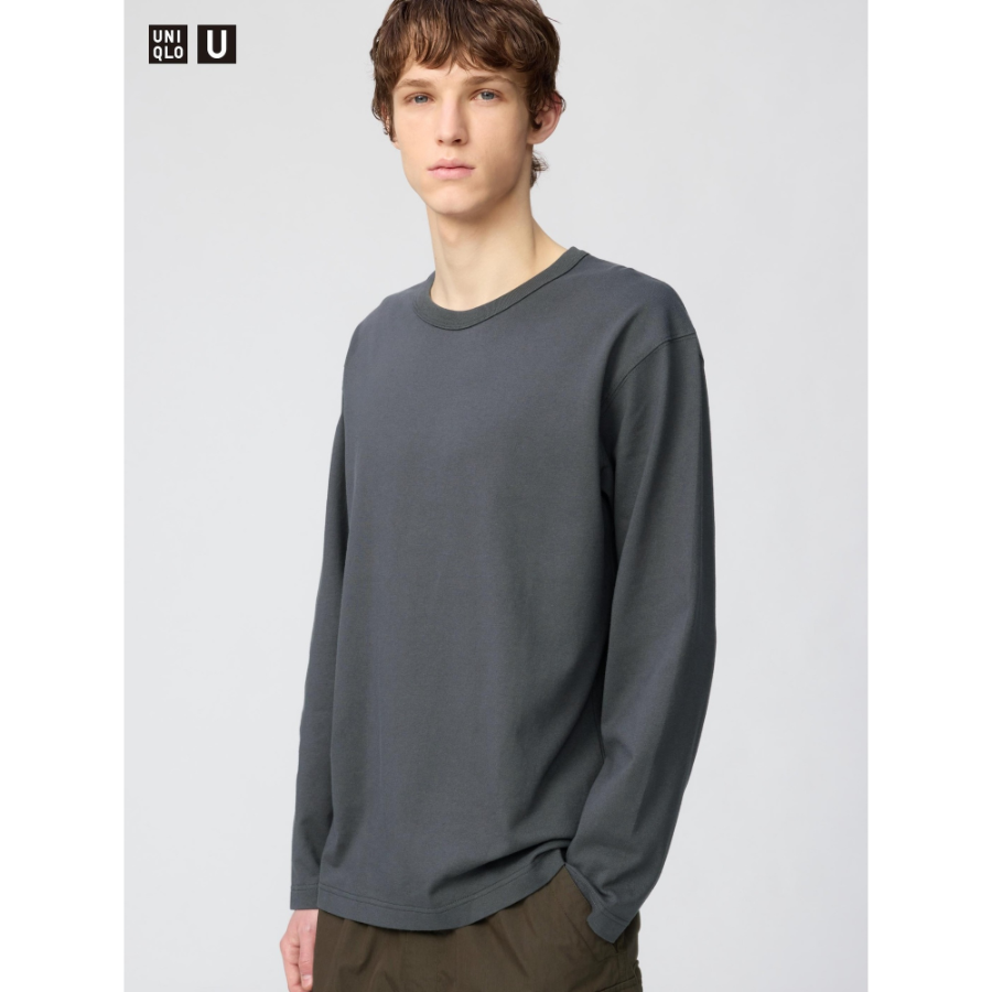 Uniqlo Wash Cotton Crew Neck T Long Sleeve