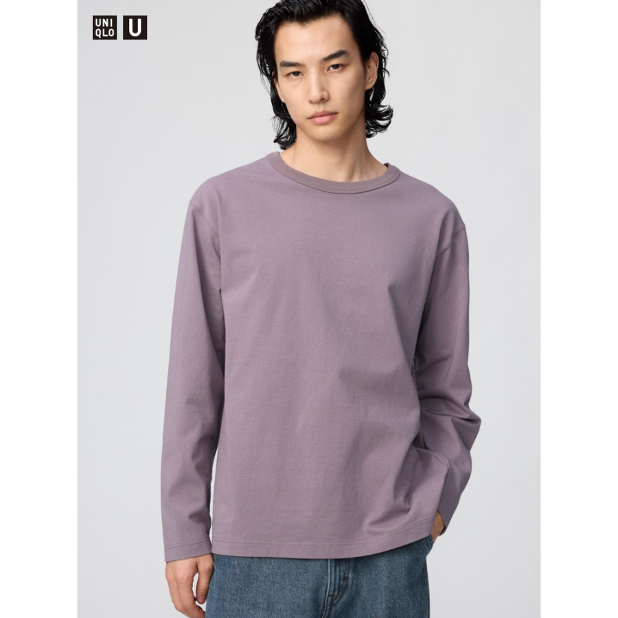 Uniqlo Wash Cotton Crew Neck T Long Sleeve