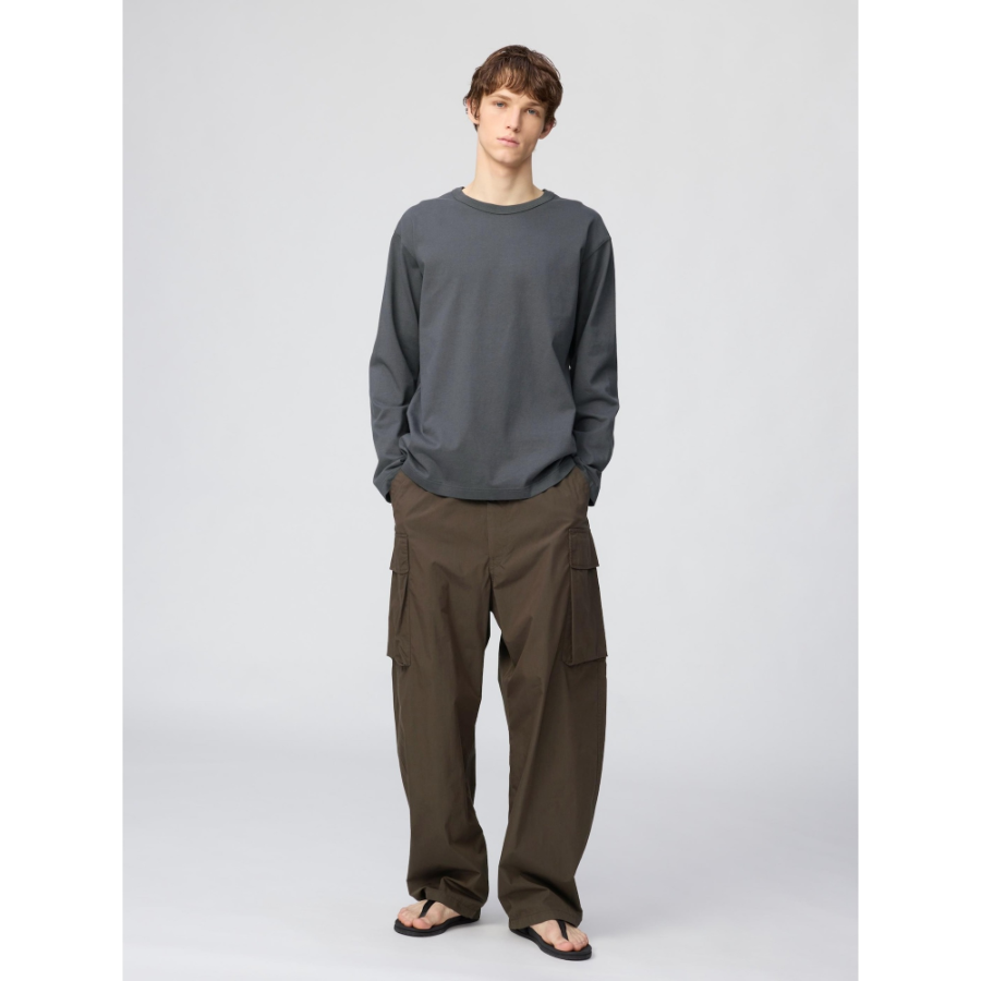 Uniqlo Wash Cotton Crew Neck T Long Sleeve