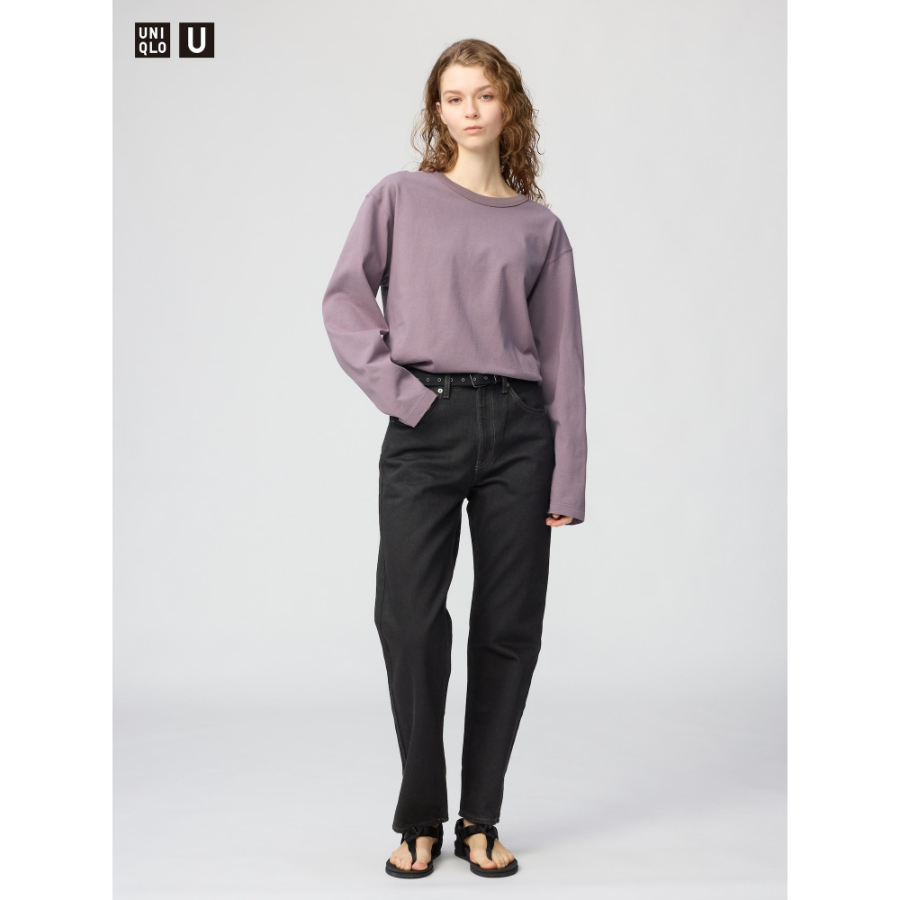Uniqlo Wash Cotton Crew Neck T Long Sleeve