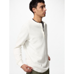 Uniqlo Waffle Henley Neck T Long Sleeve