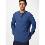 Uniqlo Waffle Henley Neck T Long Sleeve