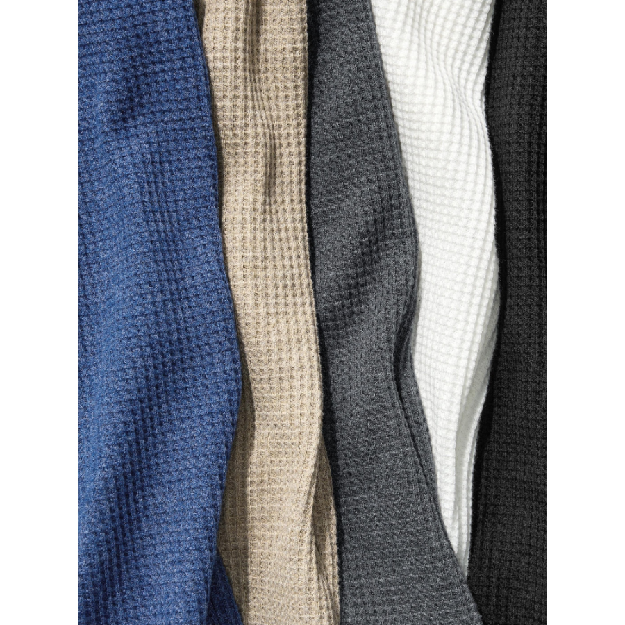 Uniqlo Waffle Henley Neck T Long Sleeve