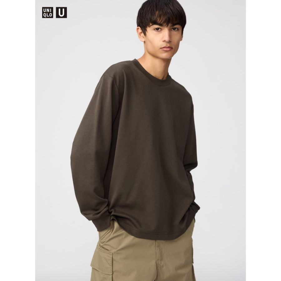 Uniqlo AIRism Cotton Crew Neck T Long Sleeve