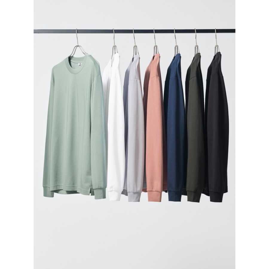 Uniqlo AIRism Cotton Crew Neck T Long Sleeve