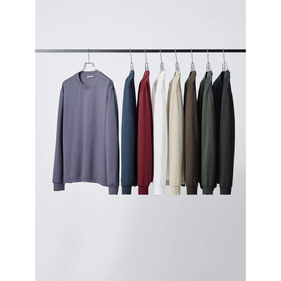 Uniqlo AIRism Cotton Crew Neck T Long Sleeve