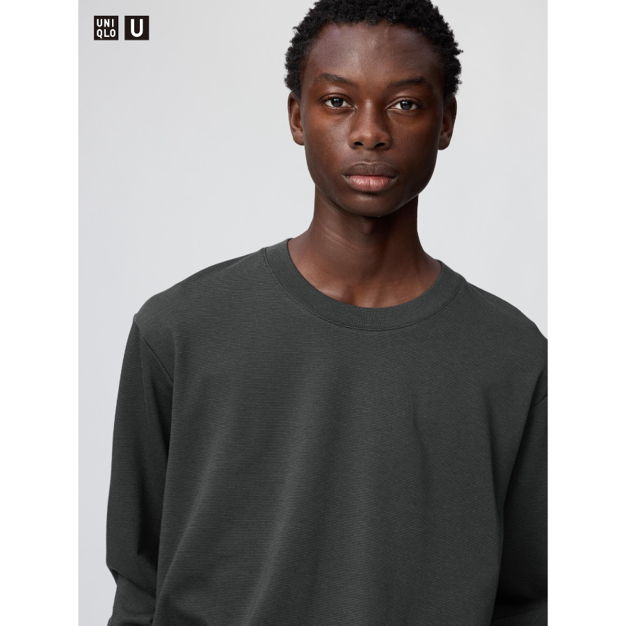 Uniqlo AIRism Cotton Stripe T Long Sleeve