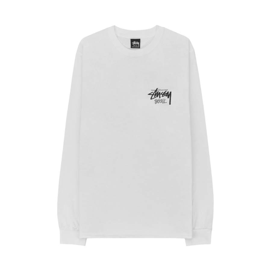 Stussy Stock Seoul LS T-Shirt White