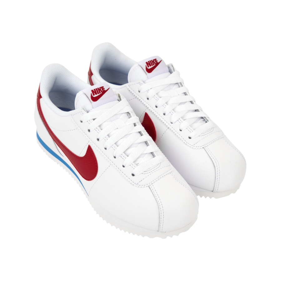 (W) Nike Cortez Leather White Varsity Red