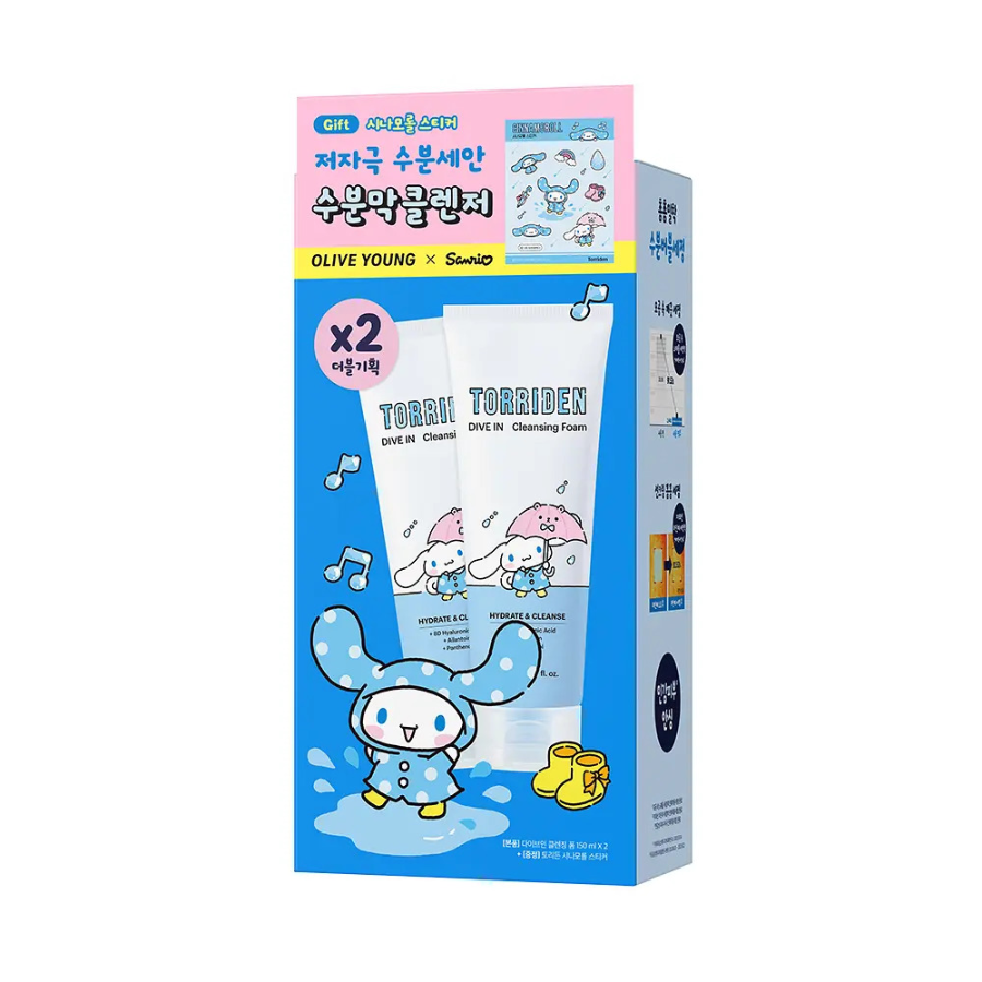 Torriden Пенка Dive In Sanrio 150 мл × 2 + наклейка Cinnamoroll