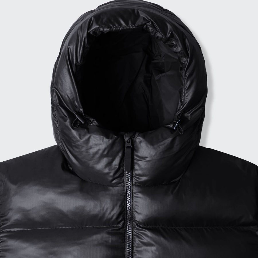 Musinsa Standard Glossed Ripstop Hooded Short Padding Jacket Black