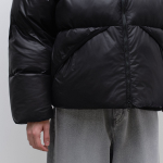 Musinsa Standard Glossed Ripstop Hooded Short Padding Jacket Black