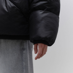 Musinsa Standard Glossed Ripstop Hooded Short Padding Jacket Black