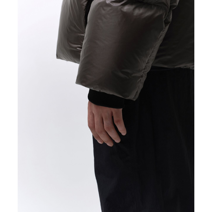 Musinsa Standard City Leisure Bright Hooded Down Short Padding Jacket Mud Grey