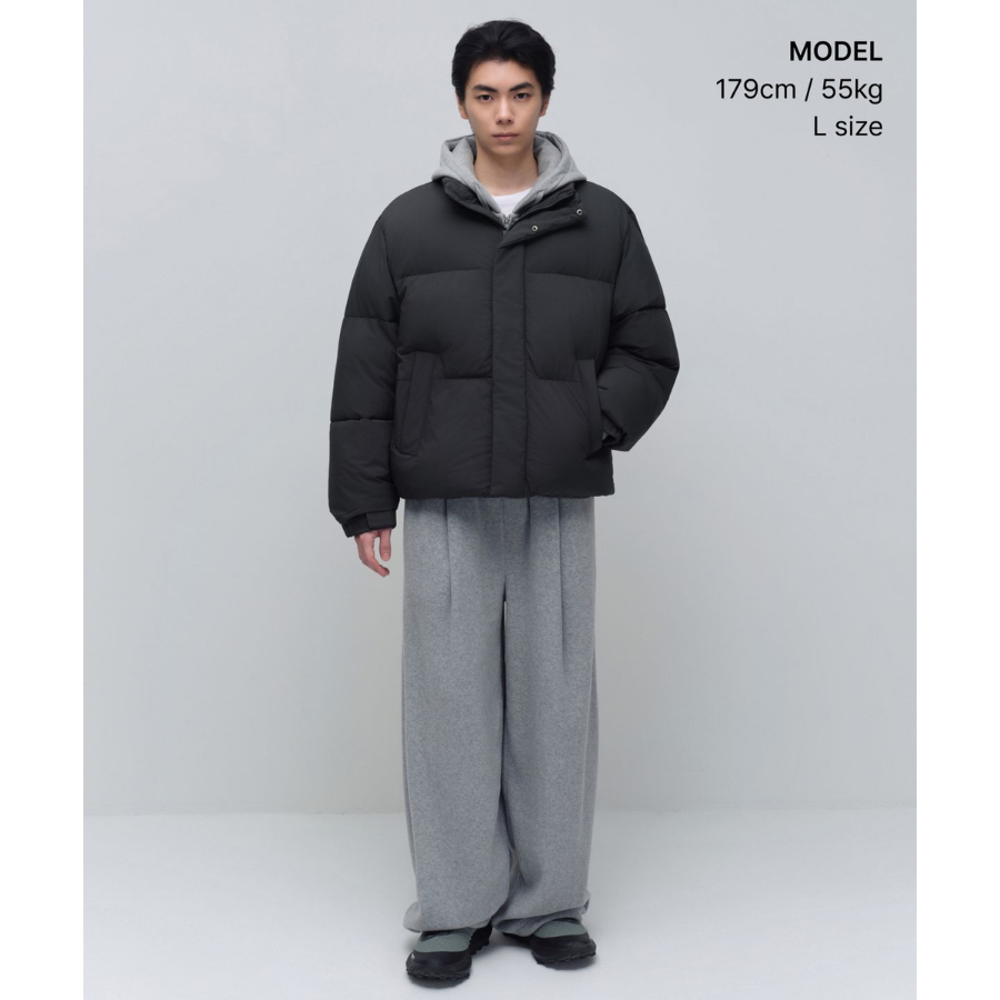 Musinsa Standard Daily Puffer Short Padding Jacket Dark Grey