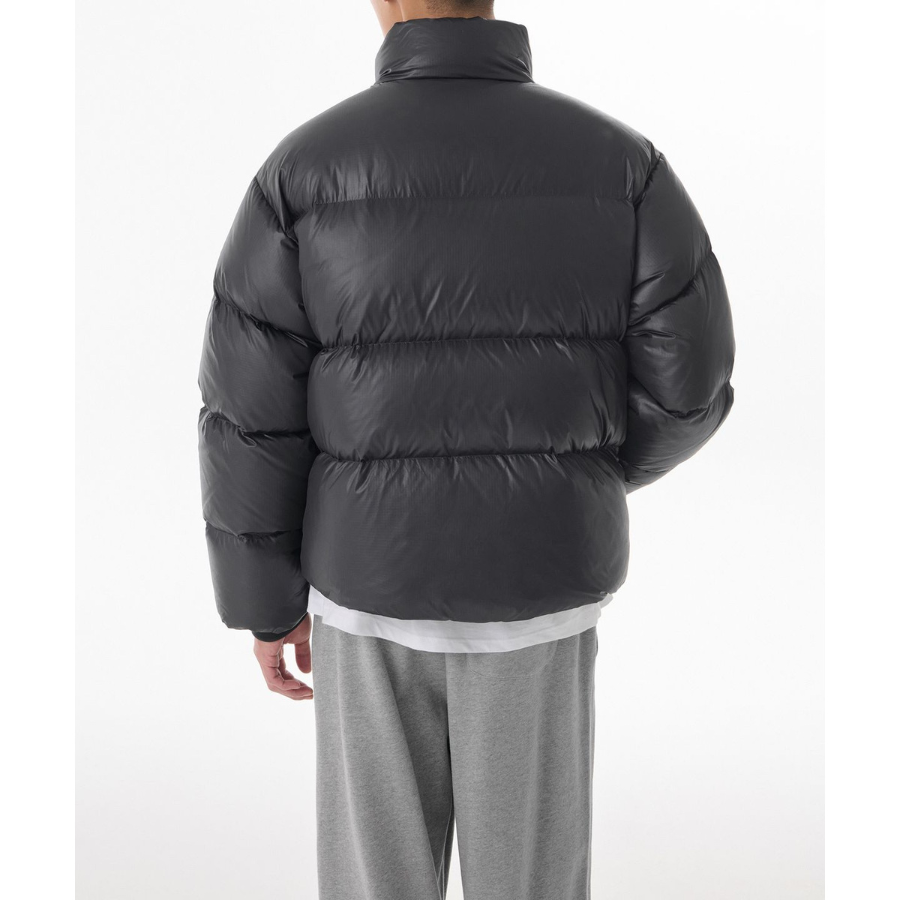 Musinsa Standard Glossed Ripstop Down Puffer Short Padding Jacket Dark Grey